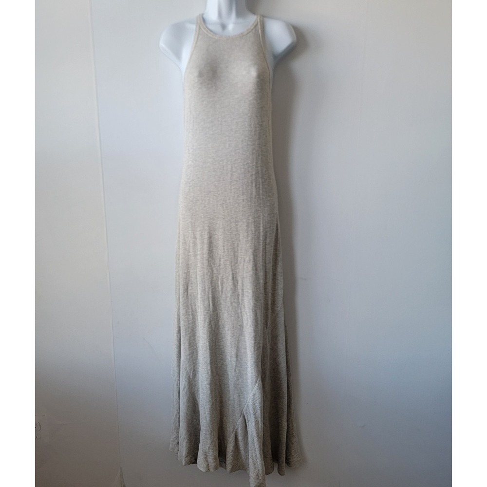 Polo ralph lauren women's Waffle Knit Tank maxi Dress size M gray Thermal
